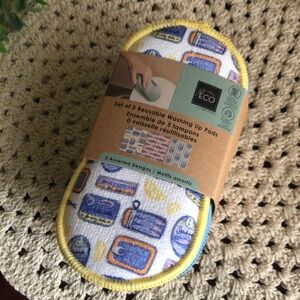 Eco Reusable Washing Up Pads Set in SARDINE Print
